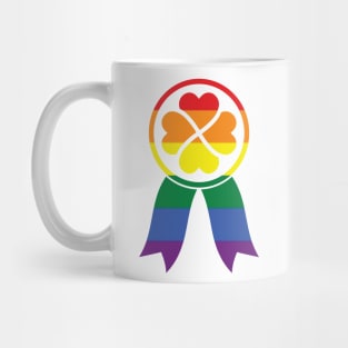 LGBTQ Clover Heart Ribbon Badge St. Patrick's Day Design for LGBTQ Parade on St. Patrick's Day Mug